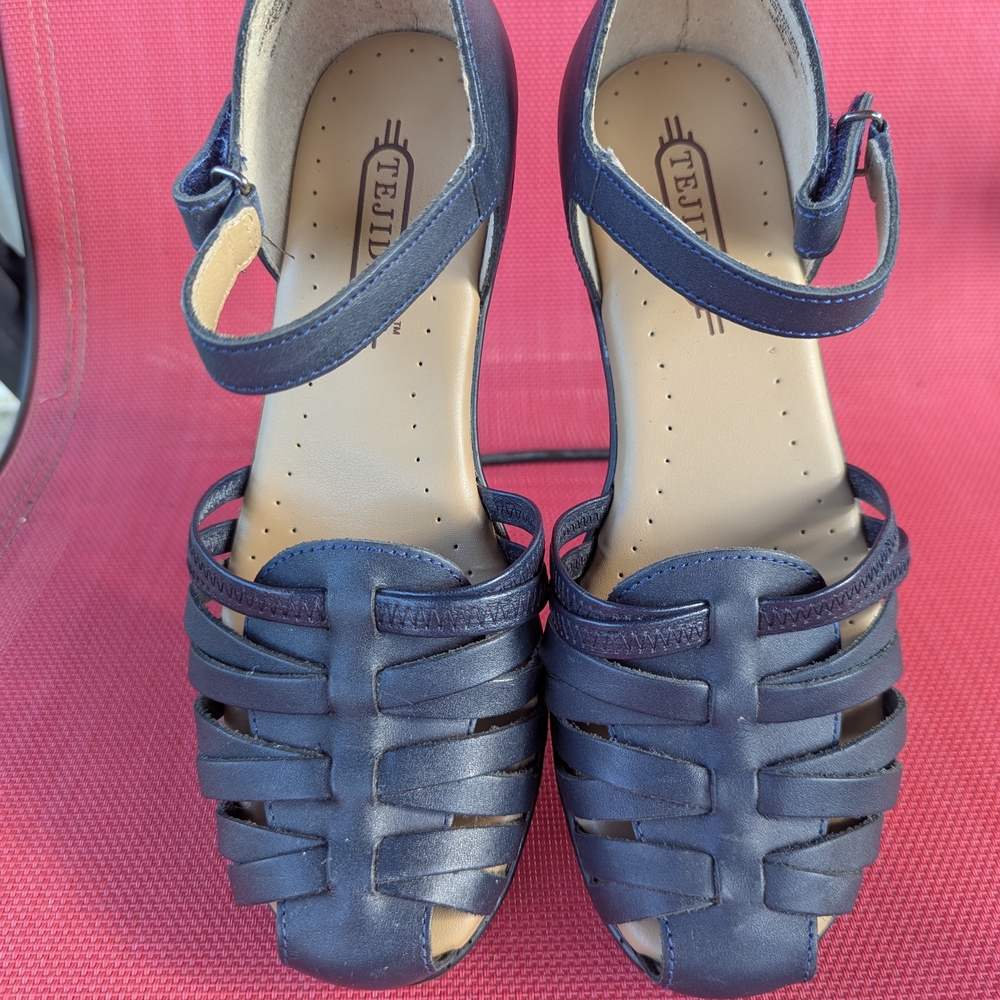 Stylish Navy Sandals with Ankle Strap